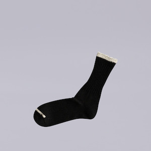 Nishiguchi Kutsushita: Nishiguchi Kutsushita | Boston Silk Cotton Socks | Black