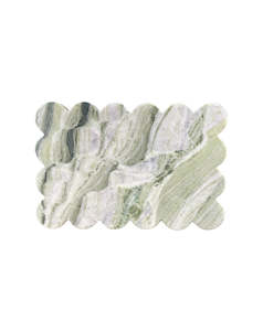 Scalloped Marble Tray (Verde)