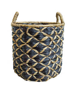 Furniture: Kawung Basket - Black/Natural