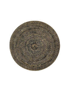 Black Rattan Placemat - Round