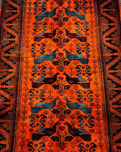 Furniture: Balouch Peacock Rug 295x135cm