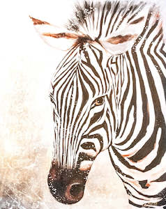 Zebra Painting - Black and White 110x140