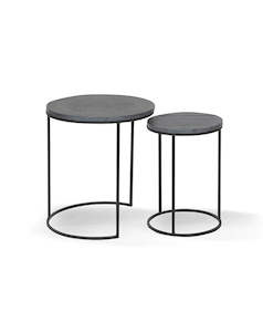 Classic Nested Side Tables (Etched & Striped Marble)