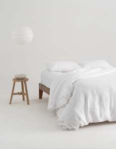 Furniture: European Linen Duvet Cover Set — White