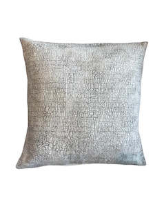 Furniture: Cracked Earth Charcoal Batik Cushion