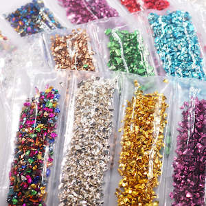 Crushed Glass - 6 piece Set- Metallic Mix