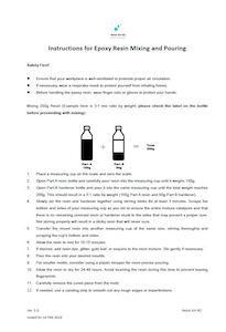 Mini Instruction for Epoxy Resin - Hard Copy