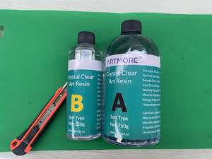 Crystal Clear Art Epoxy Resin - 3 : 1 by Weight 1kg Kit - Soft Type