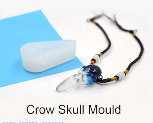 Pendant Moulds: TINY SIZE 3D Raven Skull Silicone Mould Bird Skeleton Head Mould Crow Moulds Halloween Jewelry Making Epoxy Resin