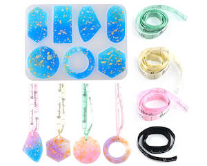 Pendant Moulds: Set of Hanging Hole Pendant Silicone Mould Plus Ribbon