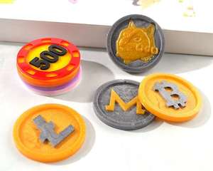 Bitcoin: Bitcoin Commemorative Coin Crystal Resin Moulds 2 Pcs, Epoxy Silicone Mould for Making Virtual Currency Art Collection Coin DIY Casting Jewelry