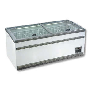 Professional equipment wholesaling: ZCD-E185S Supermarket Island Dual Temperature Freezer & Chiller with Glass Sliding Lids