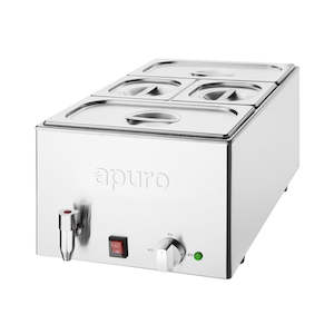 Professional equipment wholesaling: Apuro Bain-Marie with Tap & Pans 2x GN 1/3 2x GN 1/6