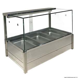 Professional equipment wholesaling: Bonvue Heated Wet 10 X ½ Pan Bain Marie Square Countertop Display BM17SD