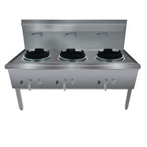 Professional equipment wholesaling: GasMax Stainless Steel Waterless Lpg Gas Triple Wok WW-3L