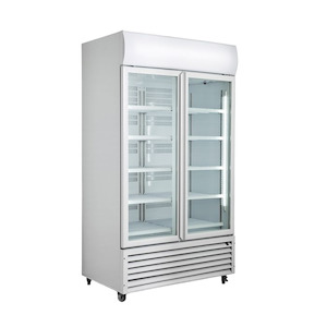 Professional equipment wholesaling: Thermaster 885L Tropicalised Double Glass Door Colourbond Upright Drink Fridge LG-1000PT