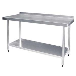 Vogue Stainless Steel Prep Table with Splashback 1200mm