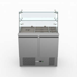 Thermaster Fed-X Two Door Salad Prep Fridge With Square Glass Top XS900GC