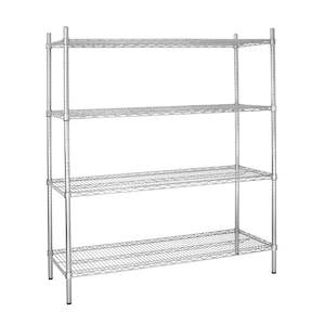 Professional equipment wholesaling: Vogue 4 Tier Wire Shelving Kit 1830x460mm