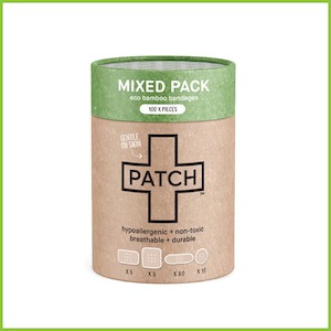 PATCH Bamboo Plasters - MIXED PACK - 100 Assorted Size plasters