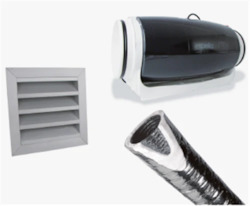 Newtech Quiet Flow Bathroom Extraction Kit - Shadowline Grille