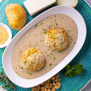 Reheat Meal: Not-Turkey Balls w Cashew Gravy (GF)