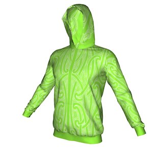 Puhoro Hoodie - Bright Green / White