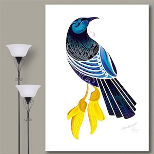 Tui Kowhai White Canvas Print