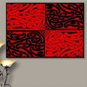 Nga Hau e Wha Red Canvas Print