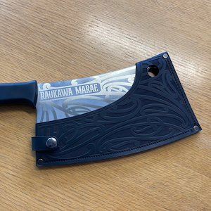 Leather Cleaver Sheath, Kowhaiwhai Engraved. (Cleaver not Included)