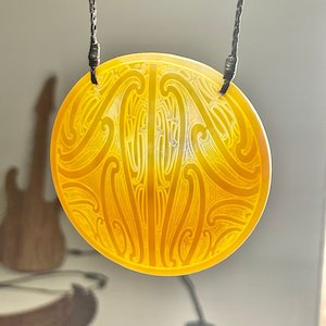 Gold Mother Of Pearl Shell Statement Pendant - Taiao