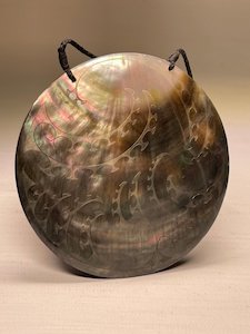 Large Black Mother Of Pearl Shell Statement Pendant - Pitau