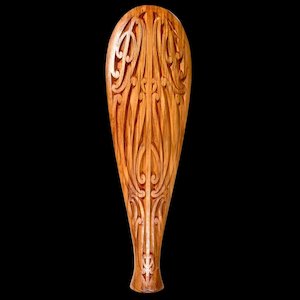 Patu - Kowhaiwhai - Deep V-Carved Native NZ Rimu - 360mm