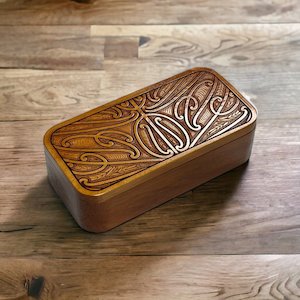 Taonga Keepsake Box - Rimu - Kowhaiwhai Lid