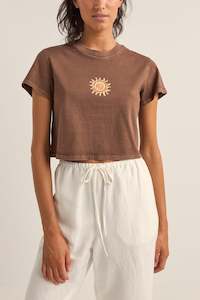 Womens New Arrivals: Sunshine Crop Crew Tee Chocolate