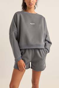 Womens New Arrivals: Logo Crew Neck Fleece Charcoal