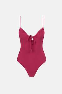 New Swim Arrivals: Isla Rib Tie Front One Piece Sangria