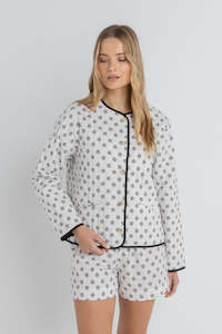 Womens Jackets: Domino Floral Quilted Jacket Oat