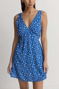 Elodie Floral Mini Dress Blue