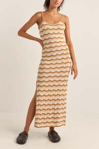 Womens New Arrivals: Aries Stripe Knit Midi Dress Natural