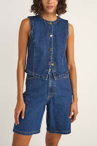 Womens New Arrivals: Gia Denim Vest Indigo