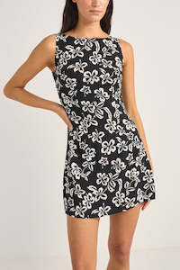 Womens New Arrivals: Roselle Tie Back Mini Dress Roselle Floral