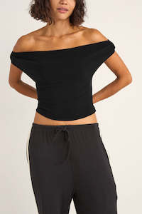 Womens New Arrivals: Juno Off Shoulder Top Black