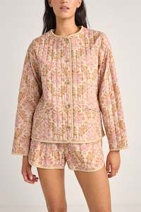 Womens New Arrivals: Jane Paisley Quilted Jacket Rose