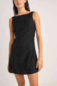 Womens New Arrivals: Roselle Tie Back Mini Dress Black