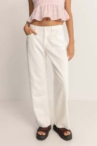 Womens Sale: Lula Low Rise Pant Cream