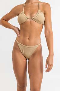 Womens Swim Sale: Glitter Hi String Pant Gold