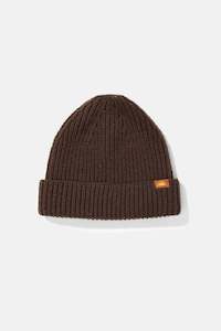 Mens Headwear: Standard Beanie Dark Brown