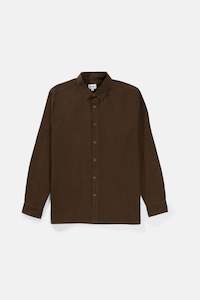 Classic Linen LS Shirt Chocolate