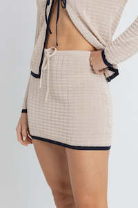 Womens Overswim: Seaside Knit Mini Skirt Oat